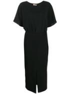 Twin-set Pleated Sleeve Dress - Black