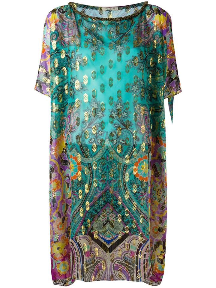 Etro Indian Print Tunic, Women's, Metallic Fibre/silk