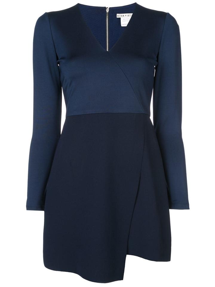 Alice+olivia Evette Asymmetric Hem Dress - Blue