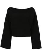 H Beauty & Youth Ribbed Wide Neck Jumper - Black