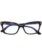 Tom Ford Eyewear Cat-eye Frame Glasses - Brown