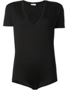 Alix V-neck Short Sleeved Bodysuit, Women's, Size: Small, Black, Spandex/elastane/modal