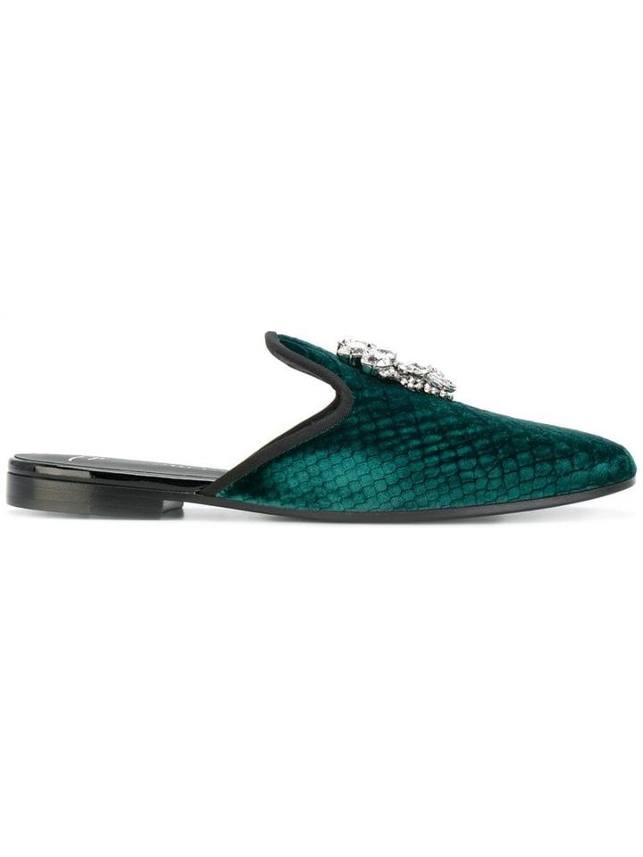 Giuseppe Zanotti Dazzling Elsa Mules - Green