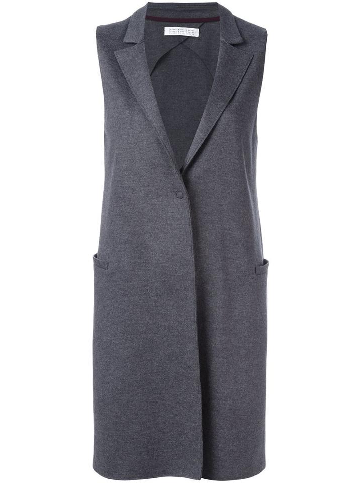 Harris Wharf London Long Waistcoat, Women's, Size: 40, Grey, Virgin Wool