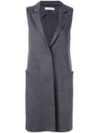 Harris Wharf London Long Waistcoat, Women's, Size: 40, Grey, Virgin Wool