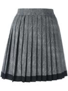 Versace Mini Pleated Envers Skirt, Women's, Size: 42, Black, Silk/polyester/spandex/elastane/wool
