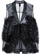 Vera Wang Ostrich Feather Sheer Waistcoat - Black
