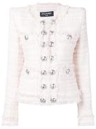 Balmain Oversized Button Tweed Jacket - Pink