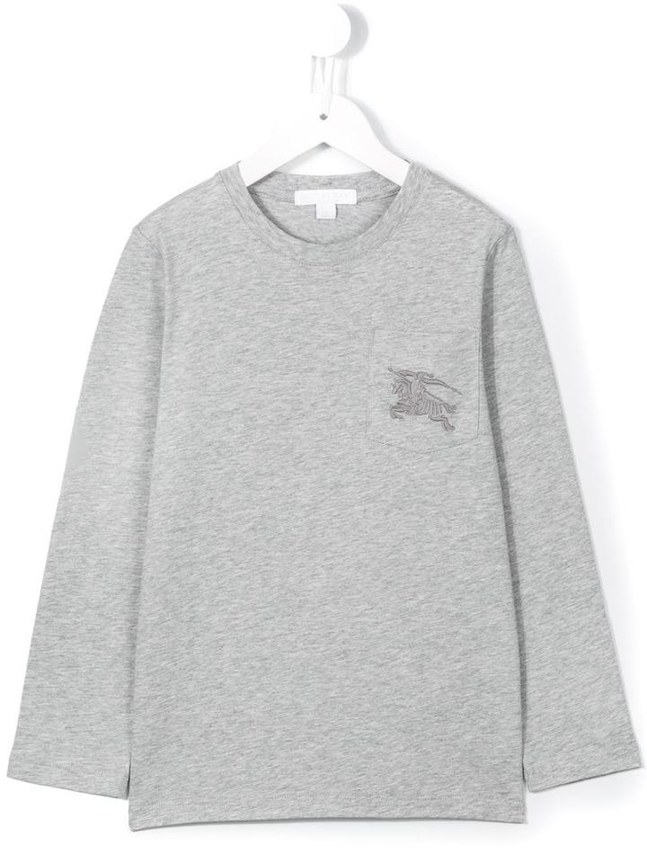 Burberry Kids Knight Chest Pocket T-shirt, Boy's, Size: 10 Yrs, Grey