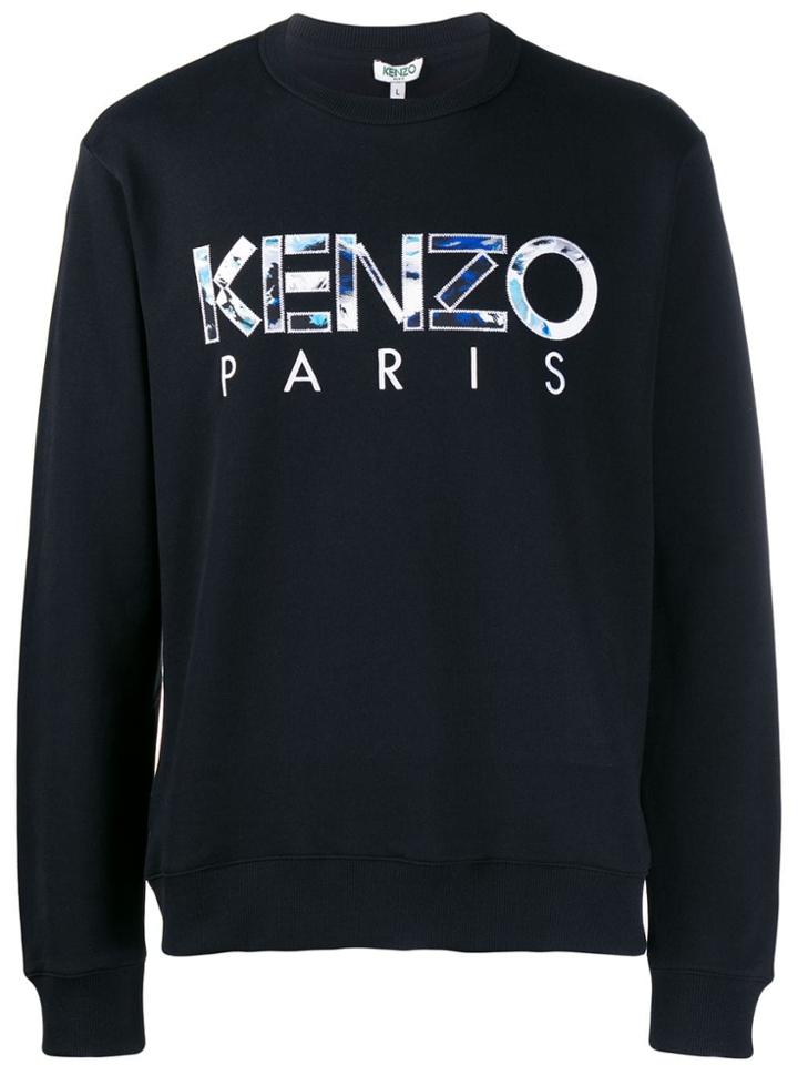 Kenzo Ribbed Crew Neck Logo Sweater - Black