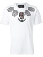 Hydrogen Embroidered Skull T-shirt, Men's, Size: S, White, Cotton