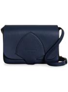 Burberry Equestrian Shield Leather Wallet With Detachable Strap - Blue