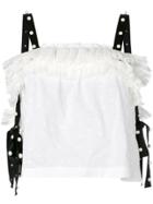 Philosophy Di Lorenzo Serafini Embroidered Cold-shoulder Top - White