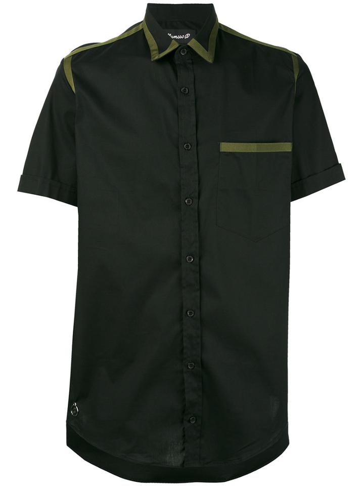 Numero00 - Contrast Trim Shirt - Men - Cotton/spandex/elastane - M, Black, Cotton/spandex/elastane