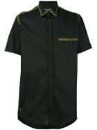Numero00 - Contrast Trim Shirt - Men - Cotton/spandex/elastane - M, Black, Cotton/spandex/elastane