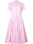 Jourden - Striped Shirt Dress - Women - Cotton - 42, Pink/purple, Cotton