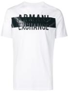 Armani Exchange Logo Patch Stripe T-shirt - White