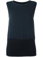 Fabiana Filippi Contrast Panel Sleeveless Blouse, Women's, Size: 42, Black, Silk/spandex/elastane/cashmere/brass