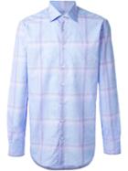 Etro Mixed Print Shirt, Men's, Size: 41, Blue, Cotton