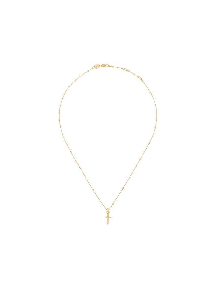 Northskull Cross Pendant Necklace - Gold