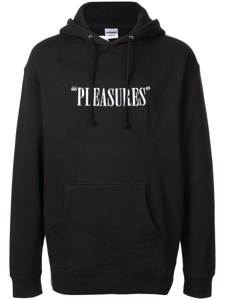 Pleasures Embroidered Logo Hoodie - Black