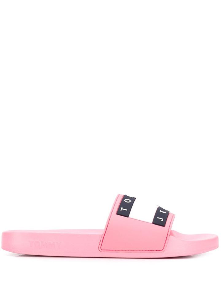Tommy Hilfiger Logo Patch Slides - Pink