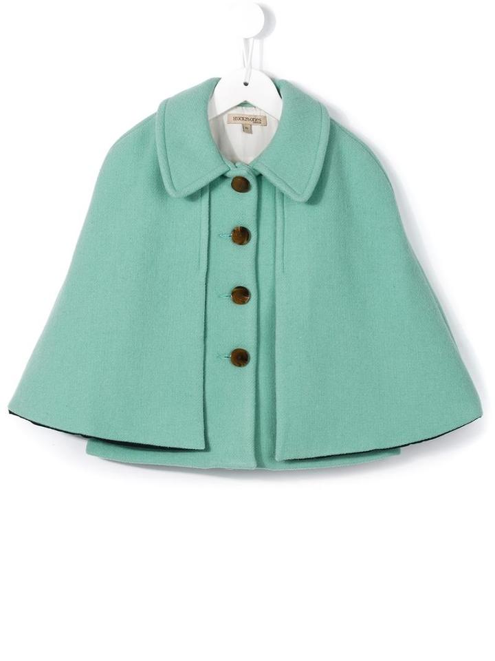Hucklebones London Bow Detail Cape, Girl's, Size: 8 Yrs, Green