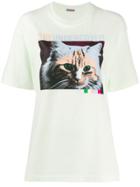 Sueundercover Cat Print T-shirt - Green
