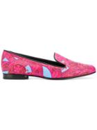 Versace Baroccoflage Print Loafers - Pink & Purple