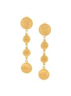 Chanel Vintage Coin Drop Clip-on Earrings