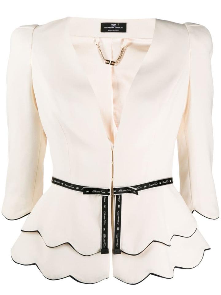 Elisabetta Franchi Scalloped Jacket - Neutrals