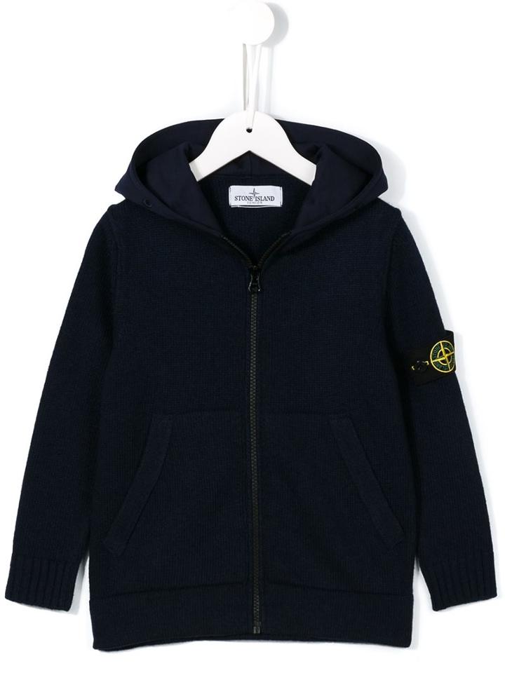 Stone Island Kids Knitted Hoodie, Boy's, Size: 10 Yrs, Blue