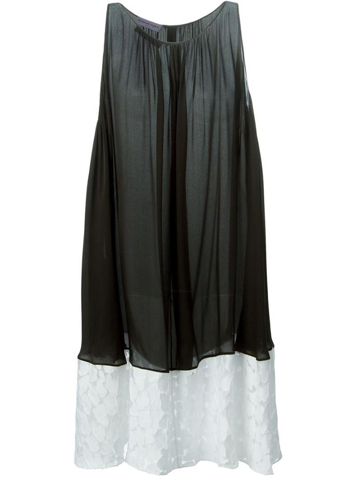 Emanuel Ungaro Embroidered Hem Flared Dress