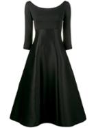 Vika Gazinskaya - Skater Midi Dress - Women - Silk/polyester/spandex/elastane/viscose - 42, Black, Silk/polyester/spandex/elastane/viscose