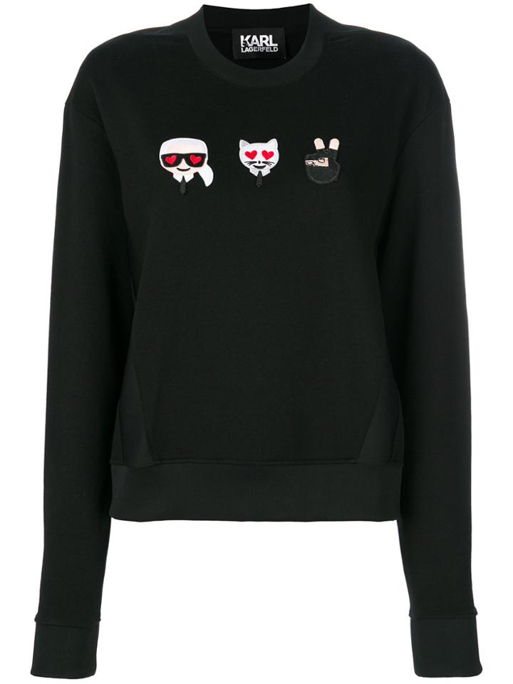 Karl Lagerfeld Emoji Karl & Choupette Sweatshirt - Black