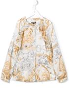 Roberto Cavalli Kids Baroque Print Blouse, Girl's, Size: 8 Yrs, White