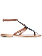 Álvaro Blue Ariana 15 Feather And Leather Sandals