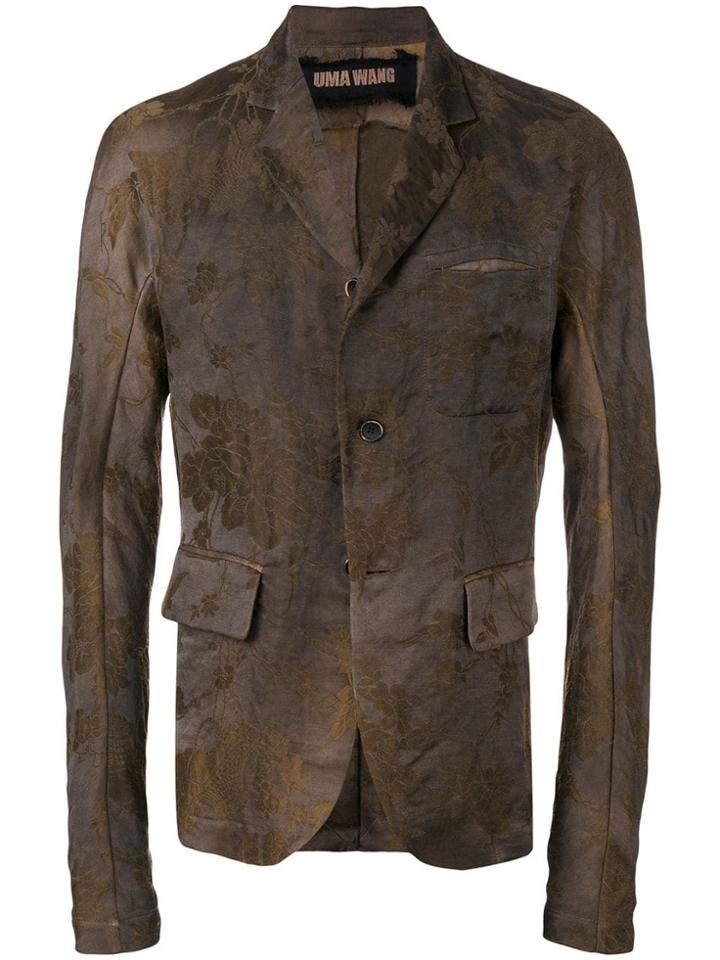 Uma Wang Floral Pattern Blazer Jacket - Brown