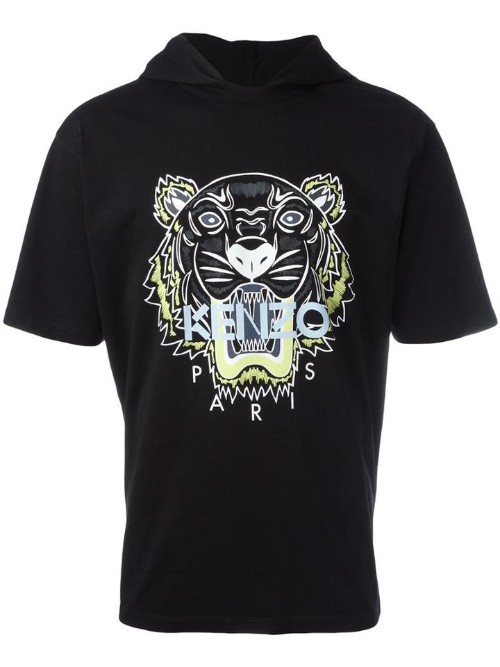 Kenzo Tiger Hooded T-shirt, Men's, Size: Medium, Black, Cotton