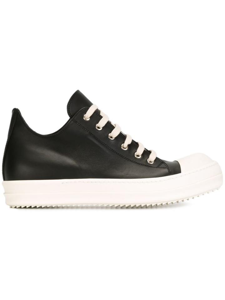 Rick Owens Lace-up Sneakers, Men's, Size: 43, Black, Calf Leather/leather/rubber
