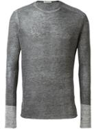 Transit Crew Neck Sweater, Men's, Size: L, Grey, Rayon/linen/flax/polyamide