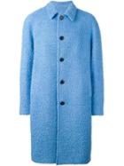 Msgm Single-breasted Coat, Men's, Size: 46, Blue, Acrylic/polyester/wool