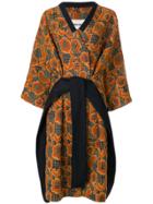 Henrik Vibskov Floral Jacquard Oversized Wrap Dress Coat - Yellow &