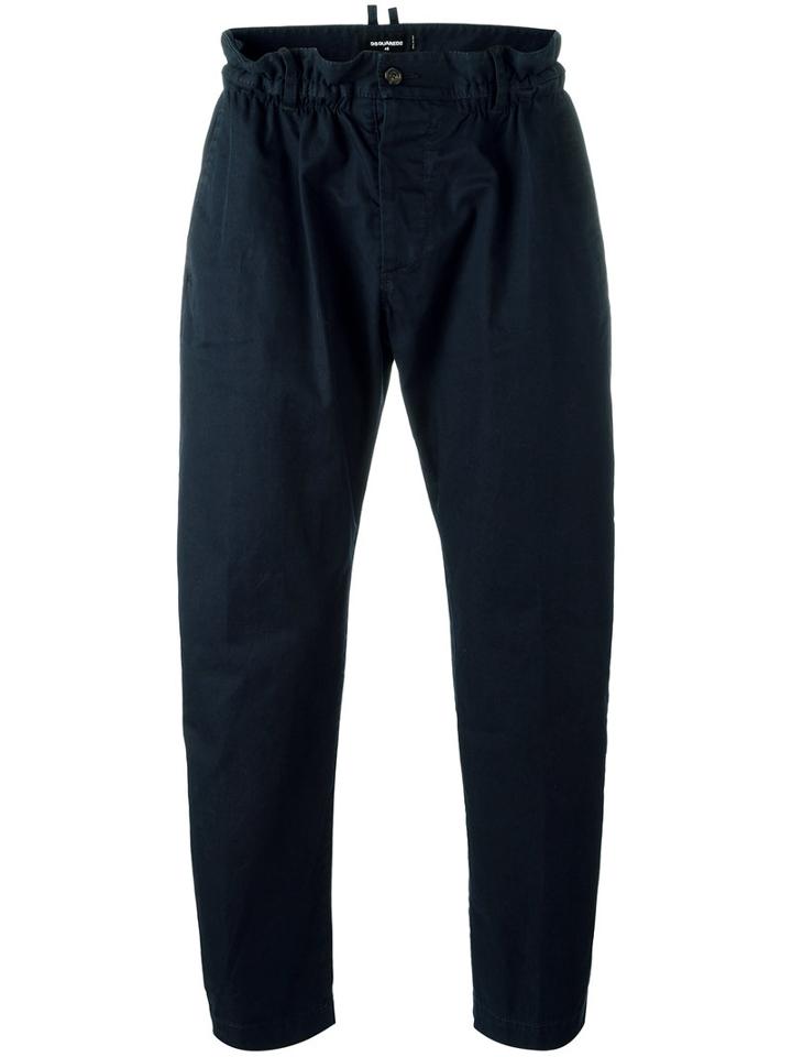 Dsquared2 - Elasticated Waistband Chinos - Men - Cotton - 48, Blue, Cotton
