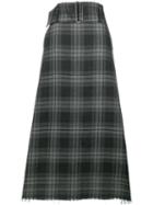 Yohji Yamamoto Pre-owned Long Check Skirt - Grey
