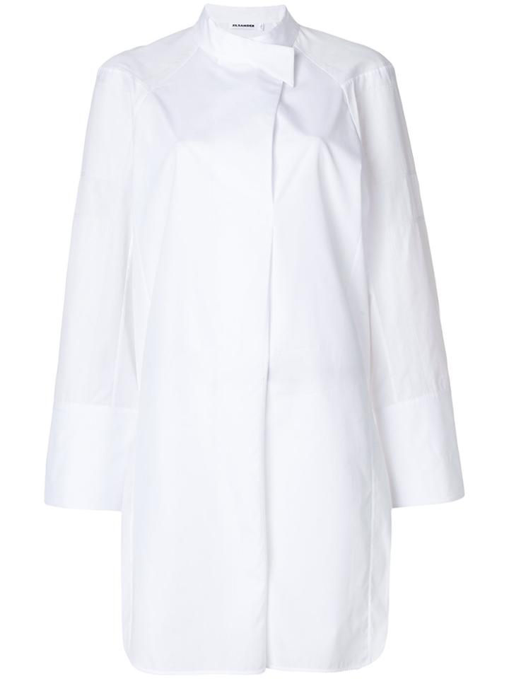 Jil Sander Wrap Front Shirt Dress - White