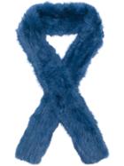 Yves Salomon Rabbit Fur Scarf - Blue