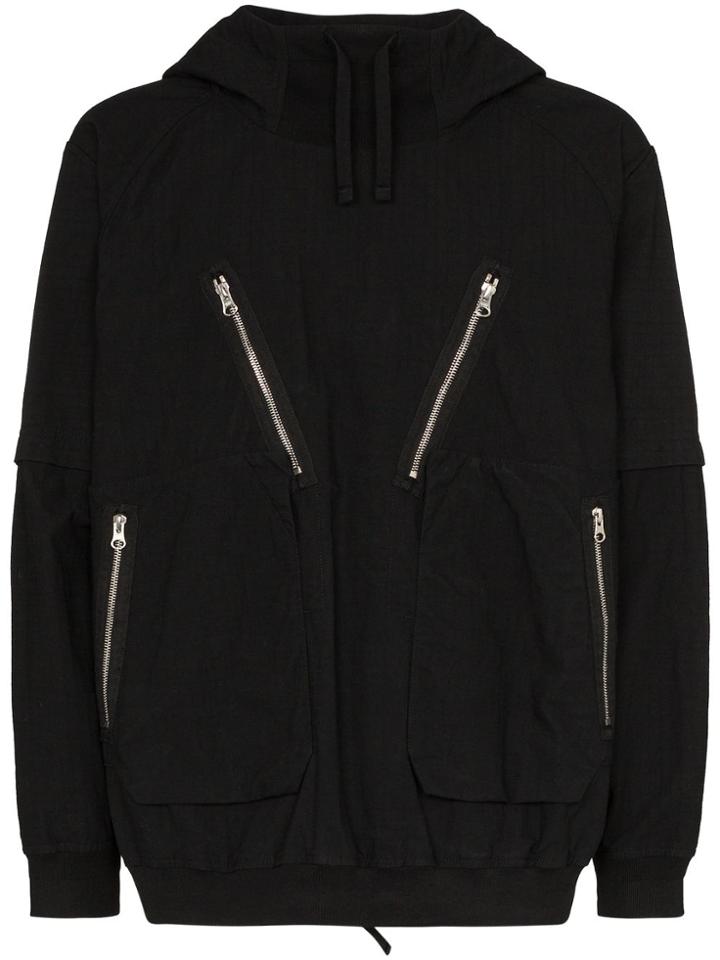 Stone Island Shadow Project Hooded Zip-detailed Jacket - Black