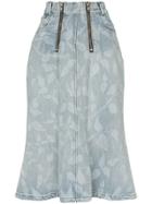 Gmbh Nettle Print Midi Skirt - Blue