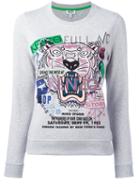 Kenzo Tiger Slogan Print Sweatshirt, Women's, Size: Medium, Grey, Cotton
